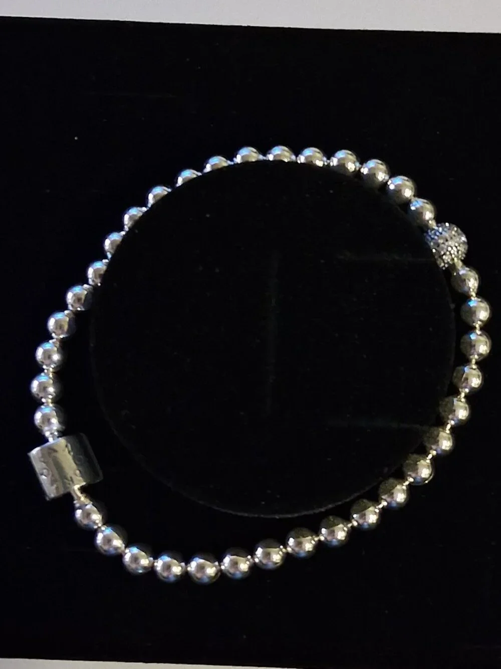 Pandora Beaded Sterling Silver Bracelet with Clear Cubic Zirconia - Picture 4 of 6
